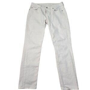 7 For All Mankind‎ Josefina Skinny Boyfriend White Jeans Made in USA Sz 25